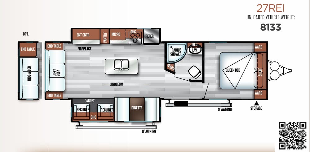 Floor Plan for Salem Travel Trailer