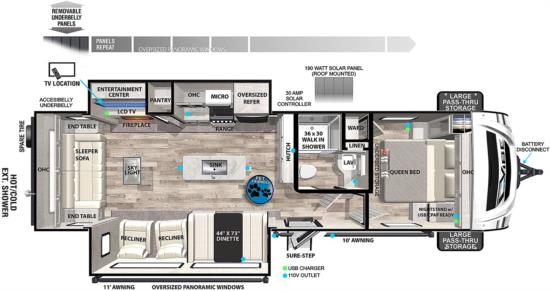 Floor Plan for Vibe Travel Trailer