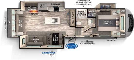 Floor Plan for Impression Fifth Wheel